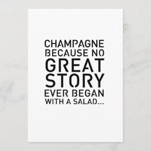 Modern 5x7 Table Sign Champagne Because Invitation