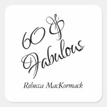 Modern 60 & Fabulous Birthday Party Black White