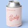 Modern 60 Sixty Sixtieth Birthday Can Cooler