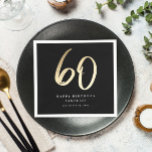 Modern 60th Birthday Black & Gold Script Napkins<br><div class="desc">Modern 60th Birthday Black & Gold Script wine label features stylish faux gold foil number in handwritten script. Simple and elegant,  great surprise adult milestone birthday decor for men and women. The black background color on the back can be changed to any color of your choice.</div>