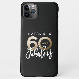 Modern 60th birthday gold typography iPhone 11Pro max case