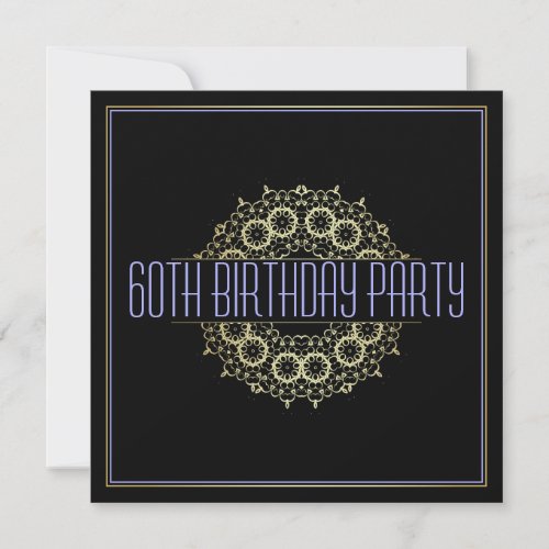Modern 60th Birthday Party  Bold Gold Swagger Invitation