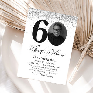 Modern 60th Birthday Party Photo Invitation