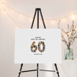 Modern 60th Birthday Photo Collage Message Foam Board