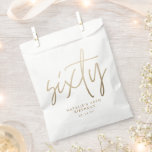 Modern 60th birthday simple stylish elegant script favor bag<br><div class="desc">Gold effect script sixty 60th birthday modern minimal elegant party decor favor bag.</div>