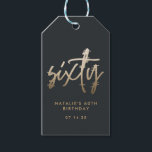 Modern 60th birthday simple stylish elegant script gift tags<br><div class="desc">Modern 60th birthday simple stylish elegant gold script 60th birthday design. Part of a collection.</div>