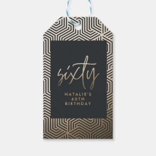 Modern 60th birthday simple stylish elegant script gift tags