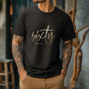 Modern 60th birthday simple stylish elegant script T-Shirt