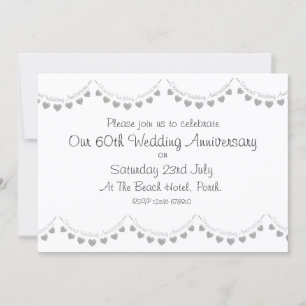 Modern 60th Diamond Wedding Anniversary Invitation