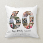 Modern 60th Number Photo Collage Custom Greeting Throw Pillow<br><div class="desc">Display your favorite pictures into a number collage! Makes a perfect anniversary or birthday present for a loved one.
Photography © Storytree Studios,  Stanford,  CA</div>