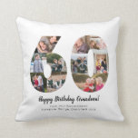 Modern 60th Number Photo Collage Custom Greeting Throw Pillow<br><div class="desc">Display your favorite pictures into a number collage! Makes a perfect anniversary or birthday present for a loved one.
Photography © Storytree Studios,  Stanford,  CA</div>