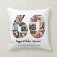 Modern 60th Number Photo Collage Custom Greeting