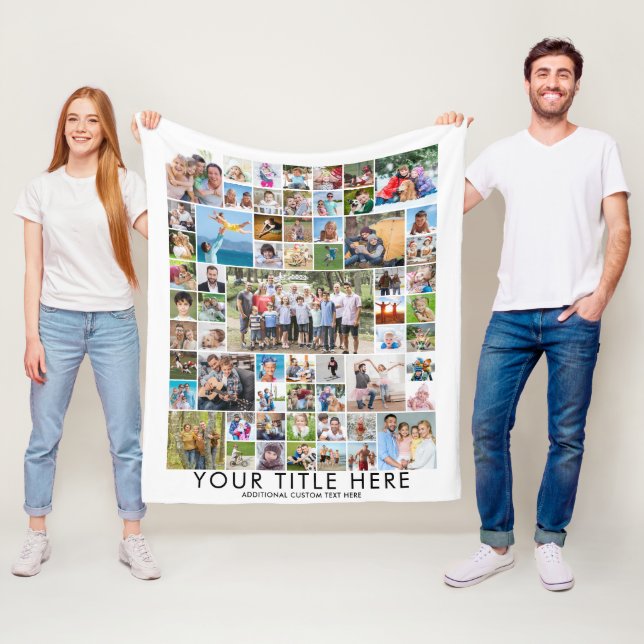 Modern 61 Photo Collage Custom Title Color Fleece (In Situ)