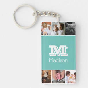 Modern 6 Family Photo Collage   Personalized Keychain