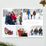 modern 6 multi Photo Collage merry christmas Holiday Card<br><div class="desc">modern 6 multi Photo Collage merry christmas Holiday Card</div>