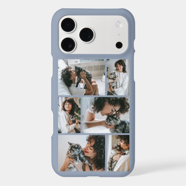 Modern 6 Pet Photo Dusty Blue Case-Mate iPhone Case (Back)