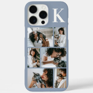 Modern 6 Pet Photo Dusty Blue iPhone 16 Pro Max Case