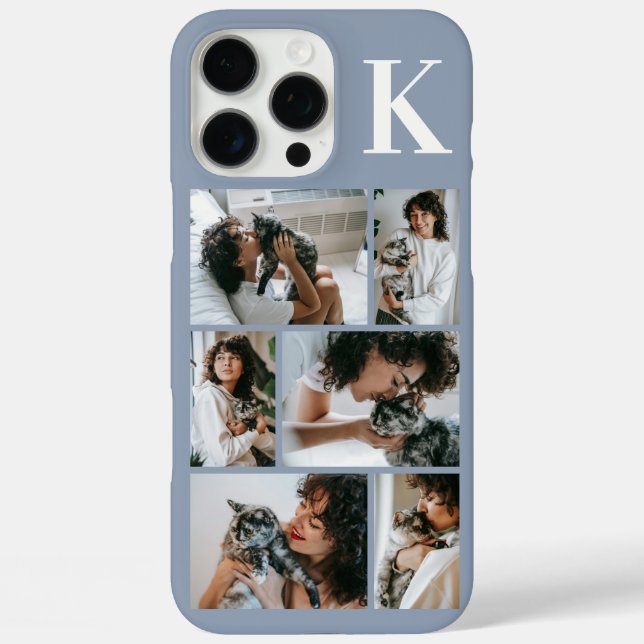 Modern 6 Pet Photo Dusty Blue Case-Mate iPhone Case (Back)