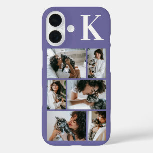 Modern 6 Pet Photo Purple iPhone 16 Case