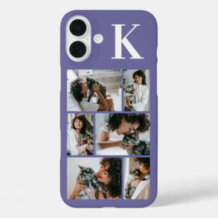 Modern 6 Pet Photo Purple iPhone 16 Plus Case