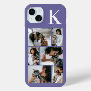 Modern 6 Pet Photo Purple iPhone 15 Plus Case