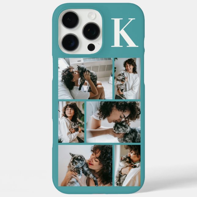 Modern 6 Pet Photo Teal Case-Mate iPhone Case (Back)