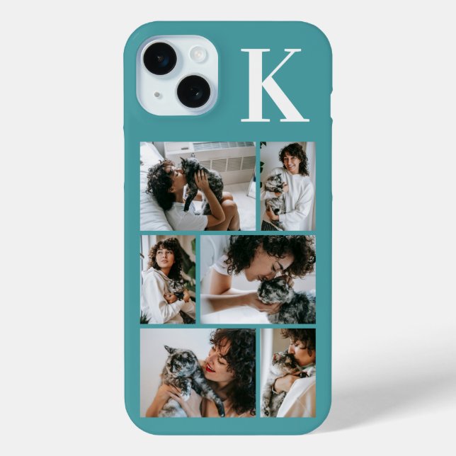 Modern 6 Pet Photo Teal Case-Mate iPhone Case (Back)