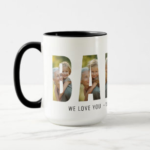 Modern 6 Photo Babcia We Love You Two-Tone Mug