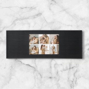 Modern 6 Photo Collage  Bar Mat