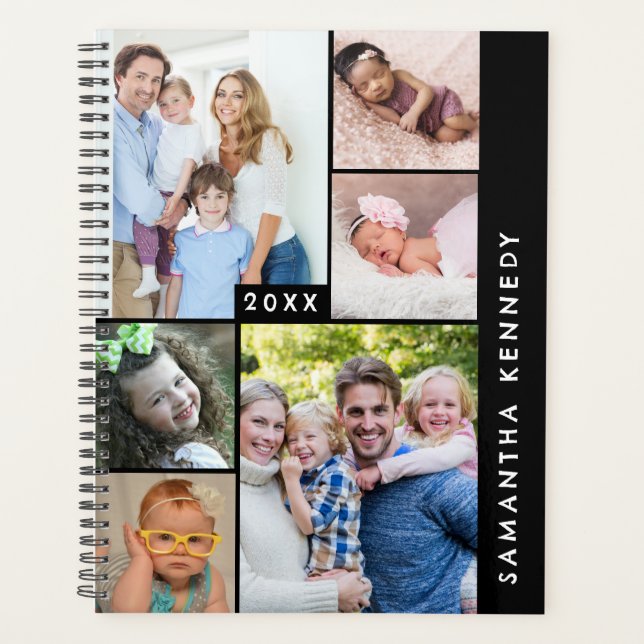 Modern 6 Photo Collage Family Pictures 2025 Planne Planner (Front)