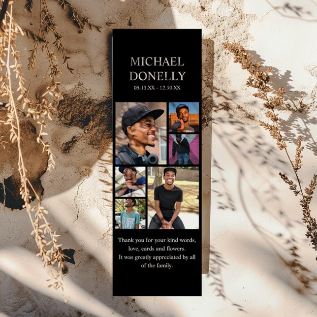 Modern 6 Photo Collage Memorial Bookmarks (Creator Uploaded)