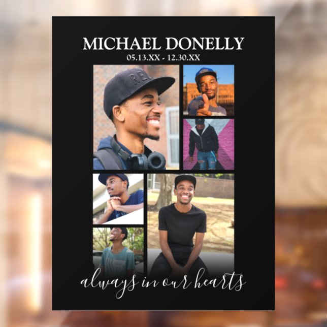Modern 6 Photo Collage Memorial Window Cling (Sheet 2)