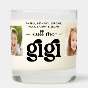 Modern 6 Photo Collage Names Call Me Gigi Scented Candle