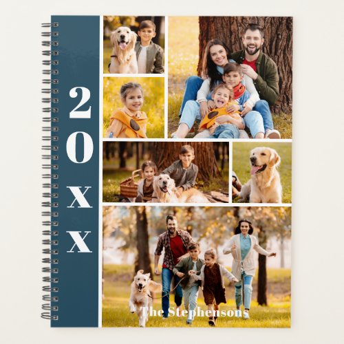 Modern 6 Photo Collage Personalized Custom Colors Planner