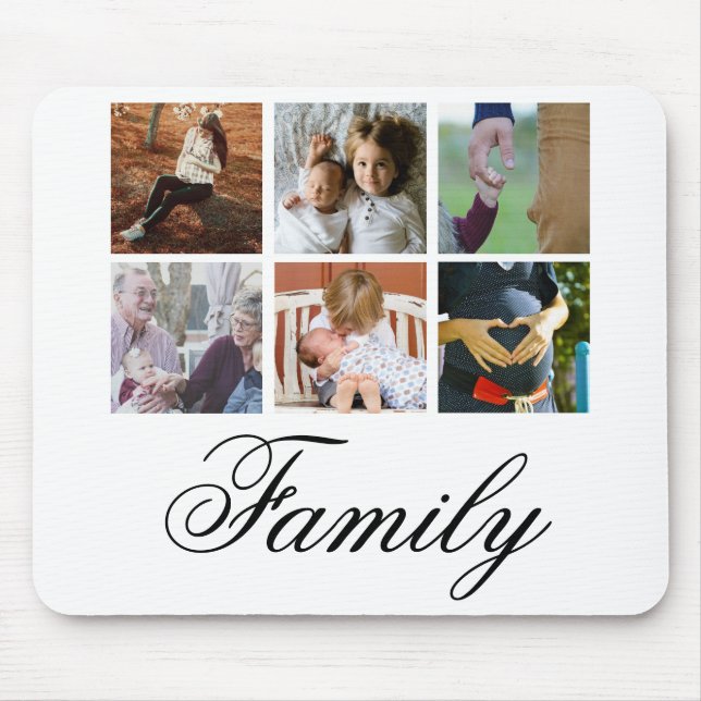 Modern 6 Photo Collage | Personalized Mouse Pad (Front)