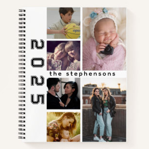 Modern 6 Photo Collage Personalized Notebook