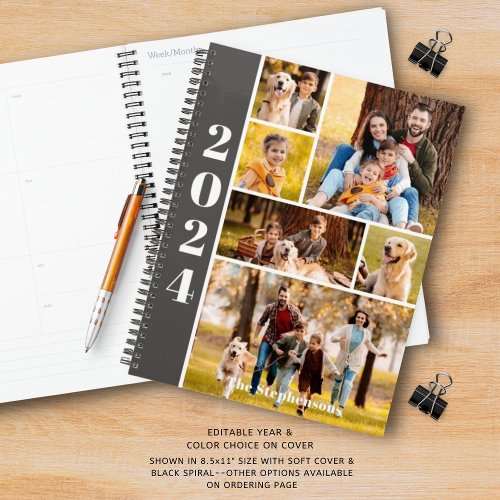 Modern 6 Photo Collage Personalized Planner