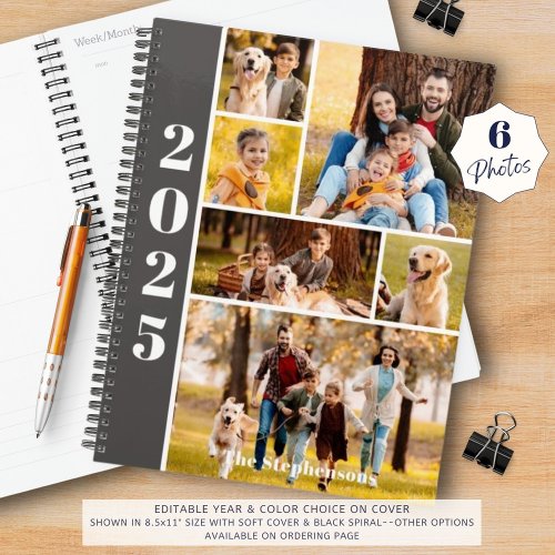 Modern 6 Photo Collage Personalized Planner