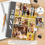 Modern 6 Photo Collage Personalized Planner<br><div class="desc">Create your own personalized planner utilizing this easy-to-upload photo collage template with 6 photos on the front with your family name, your name or other custom text and a full-size photo on the back cover. CHANGES: You can change the background and rectangle fill colors as well as any text font...</div>