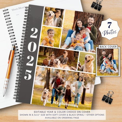 Modern 6 Photo Collage Personalized Planner