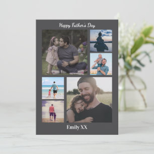Modern 6 photo Father's day greeting card