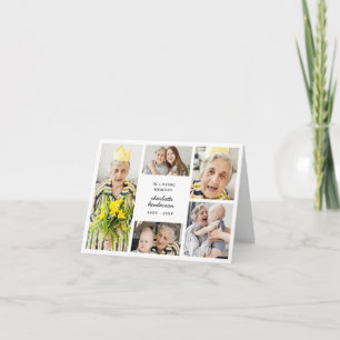 Modern 6-Photo Funeral/Sympathy Folded Thank You Card