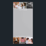 Modern 6 Photo Strip & Family Name Magnetic Notepad<br><div class="desc">Modern and trendy 6 photo spaces and custom text fridge magnetic notepad.</div>