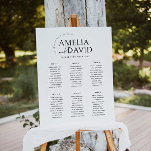 Modern 6 Tables Welcome Seating Chart Foam Board