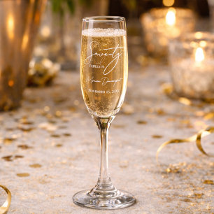 Modern 70 and Fabulous 70th Birthday Party  Champagne Flute