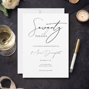Modern 70 and Fabulous 70th Birthday Party Invitation