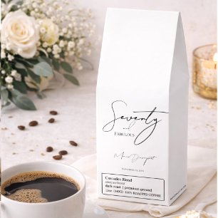 Modern 70 and Fabulous 70th Birthday Party Roasted Coffee