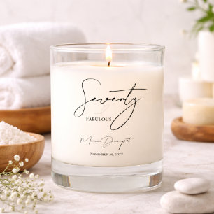 Modern 70 and Fabulous 70th Birthday Party  Scented Candle