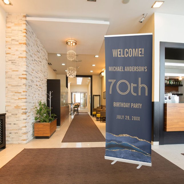 Modern 70h Birthday Welcome Sign Retractable (Creator Uploaded)