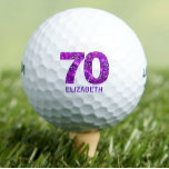 Modern 70th birthday golf balls purple initials<br><div class="desc">Modern 70th birthday golf balls purple initials. 
A perfect gift idea for a seventieth birthday golf party,  make a passionate golfer smile. You can personalize it with the birthday girl's name. 
Make someone smile! Enjoy!</div>